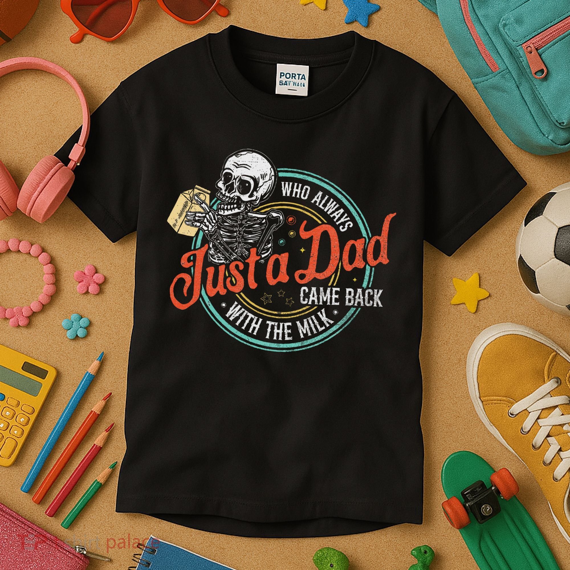 Just A Dad Who Always Came Back With The Milk Fathers Day Kids T-Shirt