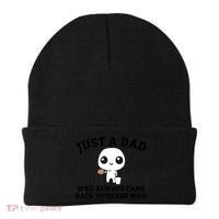 Just A Dad Who Always Came Back With The Milk Fathers Day Beanie thumb 0