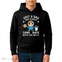 Just A Dad Who Always Came Back With The Milk Kids Hoodie thumb 4