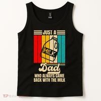 Just A Dad Who Always Came Back With The Milk FatherS Day Tank Top thumb 2