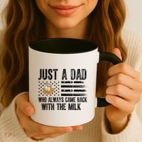 Just A Dad Who Always Came Back With The Milk American Flag Coffee Mug thumb 3