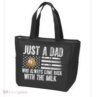 Just A Dad Who Always Came Back With The Milk American Flag Tote Bag thumb 3