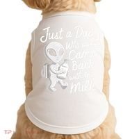 Just A Dad Who Always Came Back With The Milk Funny Alien Doggie Tank thumb 0