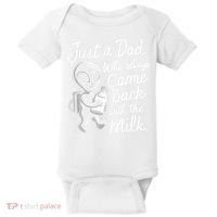 Just A Dad Who Always Came Back With The Milk Funny Alien Baby Bodysuit thumb 0