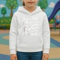 Just A Dad Who Always Came Back With The Milk Funny Alien Kids Hoodie thumb 3