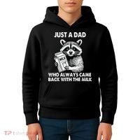 Just A Dad Who Always Came Back With The Milk FatherS Day Kids Hoodie thumb 4