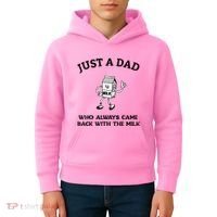 Just A Dad Who Always Came Back With The Milk FatherS Day Kids Hoodie thumb 4