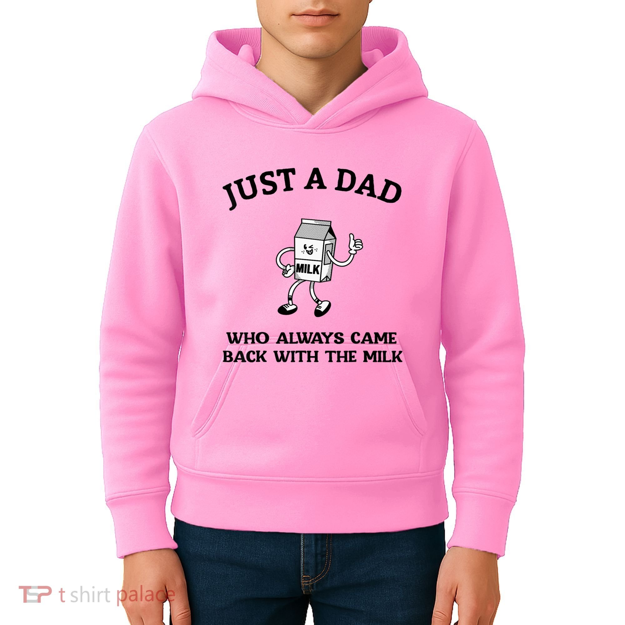 Just A Dad Who Always Came Back With The Milk FatherS Day Kids Hoodie