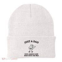 Just A Dad Who Always Came Back With The Milk FatherS Day Beanie thumb 0