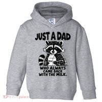 Just A Dad Who Always Came Back With The Milk Funny Dad Joke Toddler Hoodie thumb 0