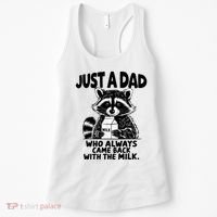 Just A Dad Who Always Came Back With The Milk Funny Dad Joke Women's Tank Top thumb 0