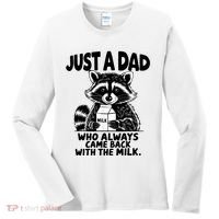 Just A Dad Who Always Came Back With The Milk Funny Dad Joke Women's Long Sleeve Shirt thumb 0