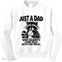Just A Dad Who Always Came Back With The Milk Funny Dad Joke Kids Sweatshirt thumb 0