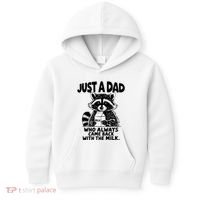 Just A Dad Who Always Came Back With The Milk Funny Dad Joke Kids Hoodie thumb 0