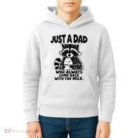 Just A Dad Who Always Came Back With The Milk Funny Dad Joke Kids Hoodie thumb 4