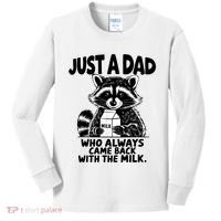 Just A Dad Who Always Came Back With The Milk Funny Dad Joke Kids Long Sleeve Shirt thumb 0