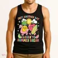 Just Another Day Closer To Summer Break Teacher Tank Top thumb 3