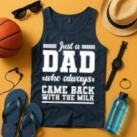 Just A Dad Who Always Came Back With The Milk Tank Top thumb 4