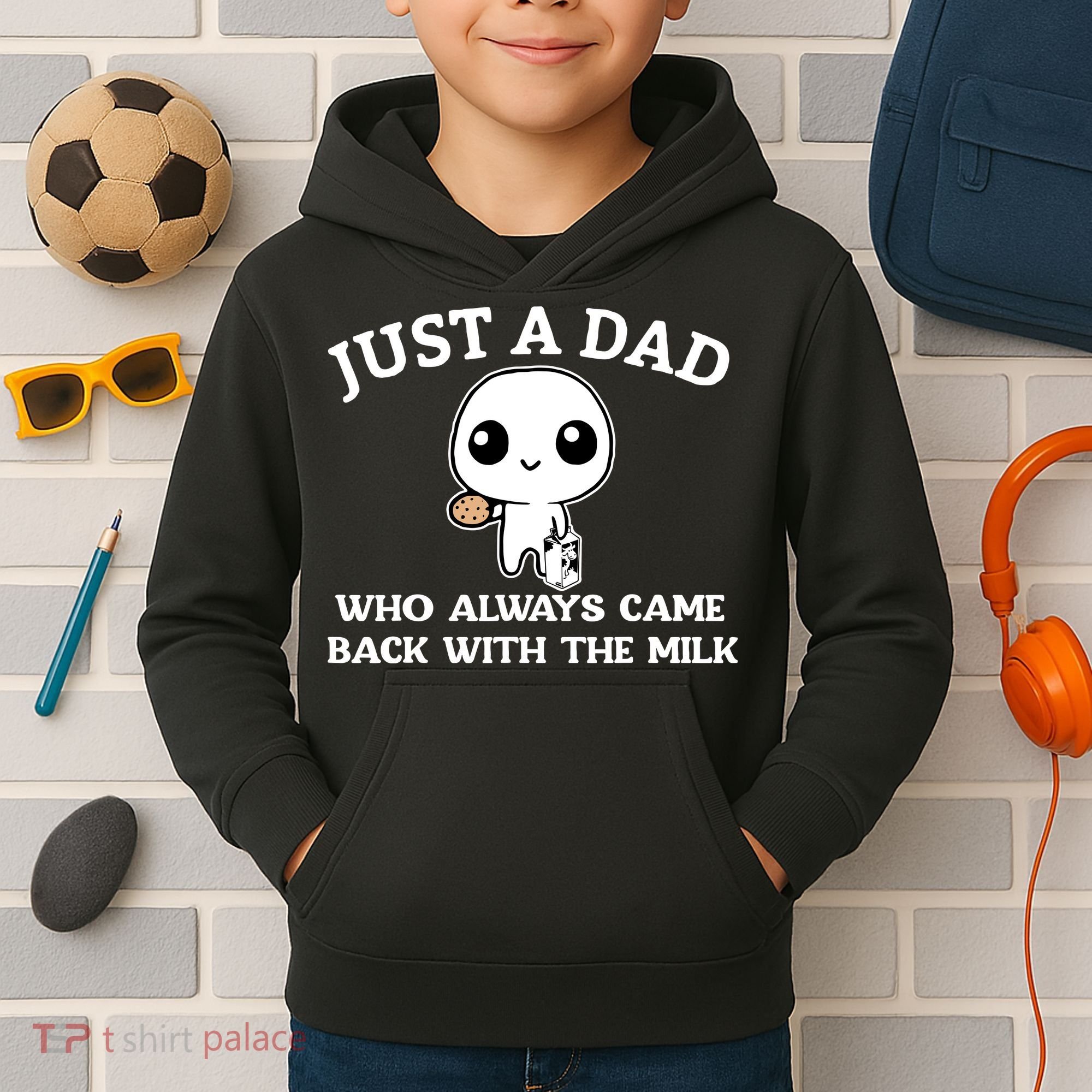 Just A Dad Who Always Came Back With The Milk Fathers Day Kids Hoodie
