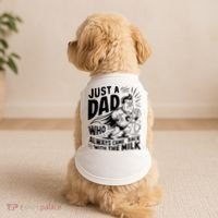 Just A Dad Who Always Came Back With The Milk Fathers Day Doggie Tank thumb 2