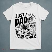 Just A Dad Who Always Came Back With The Milk Fathers Day T-Shirt thumb 5
