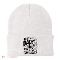 Just A Dad Who Always Came Back With The Milk Fathers Day Beanie thumb 0