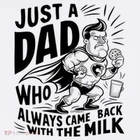Just A Dad Who Always Came Back With The Milk Fathers Day Hat thumb 2