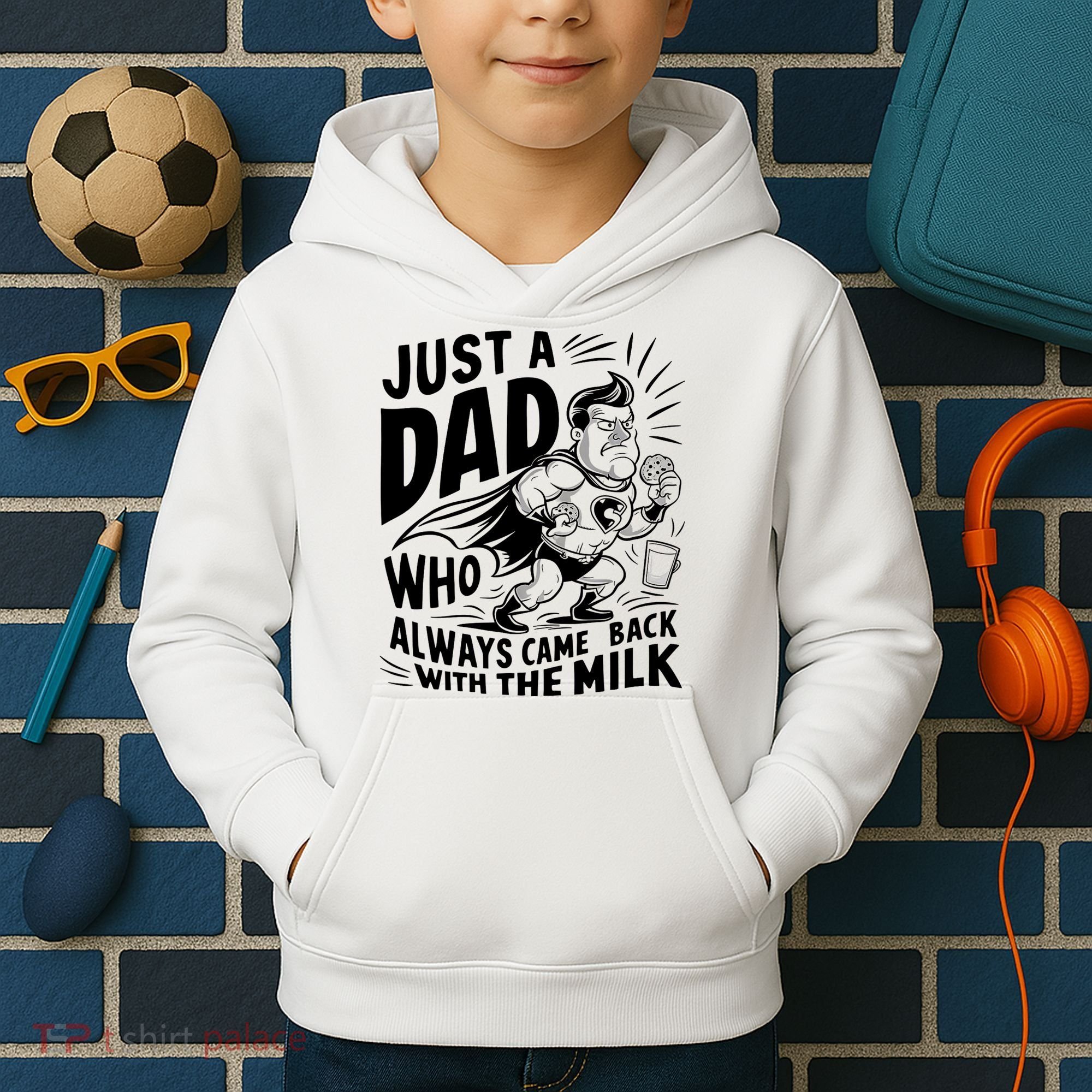 Just A Dad Who Always Came Back With The Milk Fathers Day Kids Hoodie