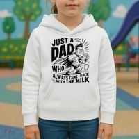 Just A Dad Who Always Came Back With The Milk Fathers Day Kids Hoodie thumb 3