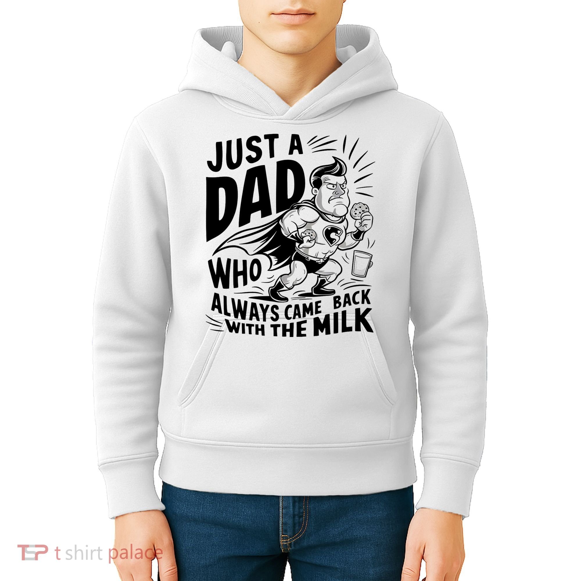 Just A Dad Who Always Came Back With The Milk Fathers Day Kids Hoodie