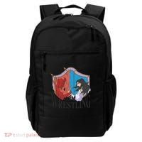 Jesus And Devil Arm Wrestling Backpack thumb 0
