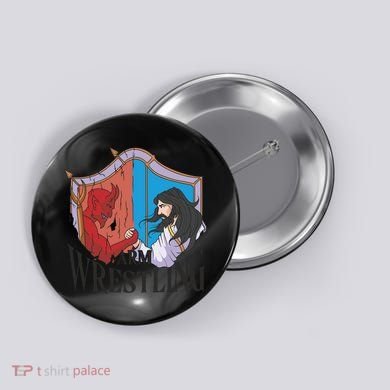 Jesus And Devil Arm Wrestling Button