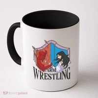 Jesus And Devil Arm Wrestling Coffee Mug thumb 0