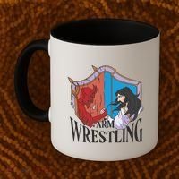 Jesus And Devil Arm Wrestling Coffee Mug thumb 2