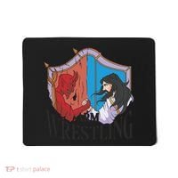 Jesus And Devil Arm Wrestling Mousepad thumb 0