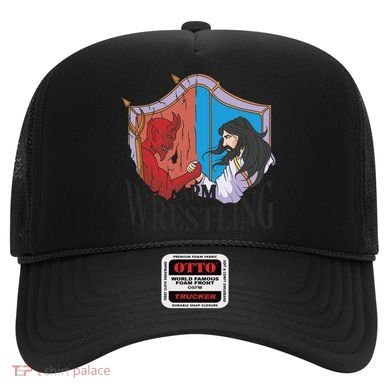 Jesus And Devil Arm Wrestling Hat