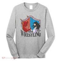Jesus And Devil Arm Wrestling Long Sleeve Shirt thumb 0