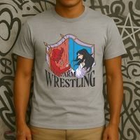 Jesus And Devil Arm Wrestling T-Shirt thumb 3