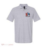 Jesus And Devil Arm Wrestling Polo thumb 0
