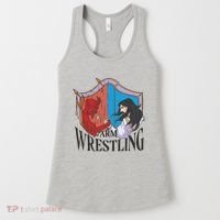 Jesus And Devil Arm Wrestling Women's Tank Top thumb 0