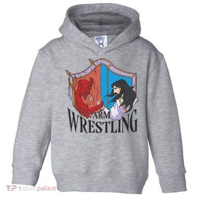 Jesus And Devil Arm Wrestling Toddler Hoodie