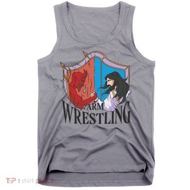 Jesus And Devil Arm Wrestling Tank Top