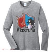 Jesus And Devil Arm Wrestling Women's Long Sleeve Shirt thumb 0