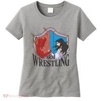 Jesus And Devil Arm Wrestling Women's T-Shirt thumb 0