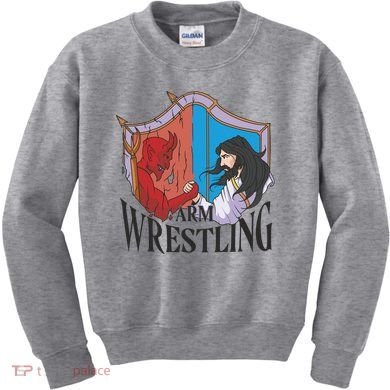 Jesus And Devil Arm Wrestling Kids Sweatshirt