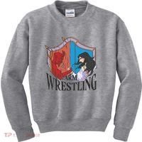 Jesus And Devil Arm Wrestling Kids Sweatshirt thumb 0