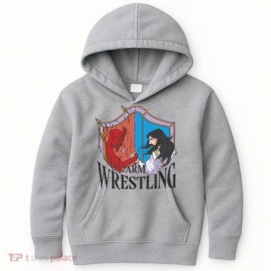 Jesus And Devil Arm Wrestling Kids Hoodie