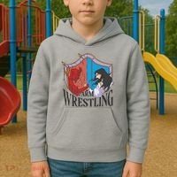 Jesus And Devil Arm Wrestling Kids Hoodie thumb 2