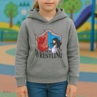Jesus And Devil Arm Wrestling Kids Hoodie thumb 3