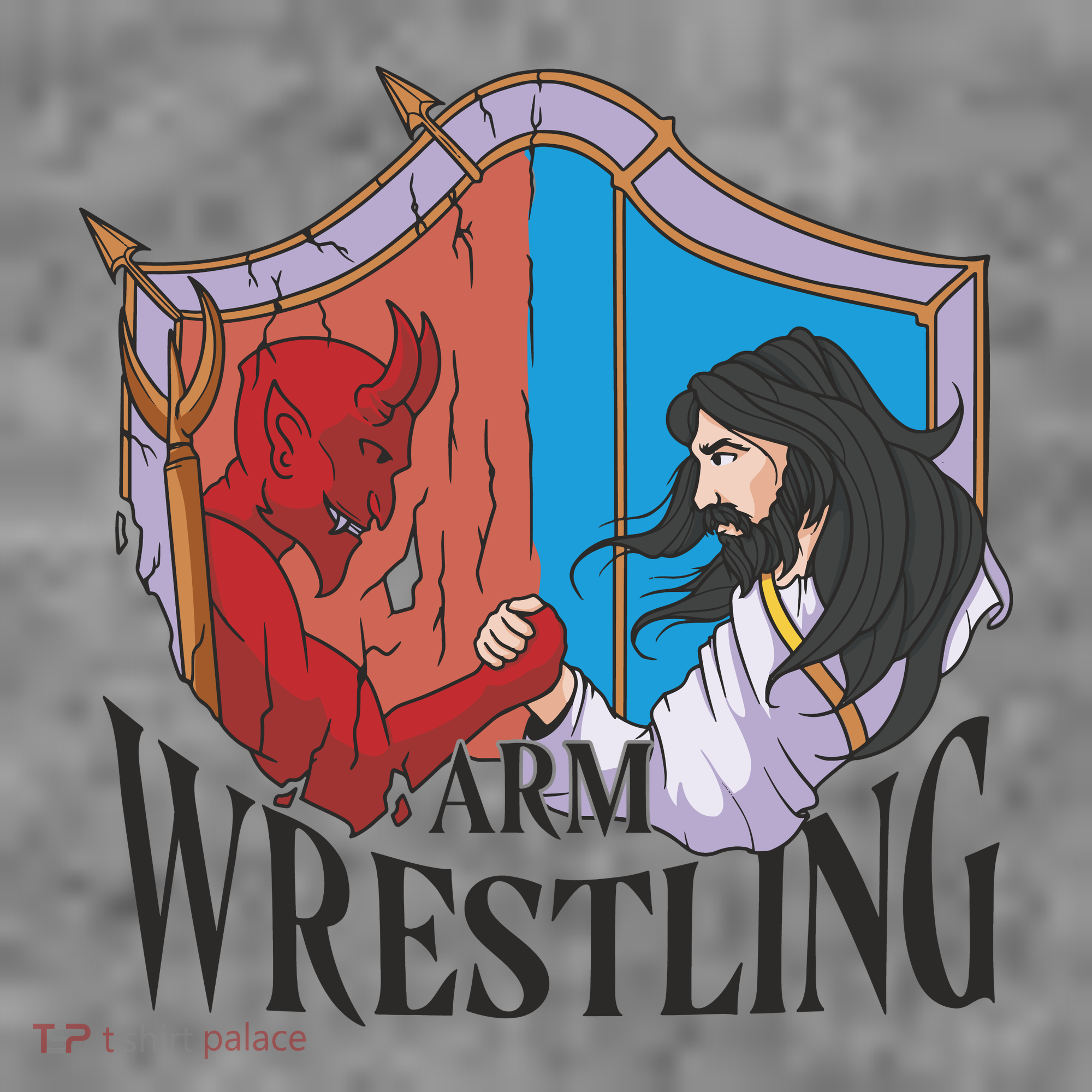 Jesus And Devil Arm Wrestling Kids Hoodie